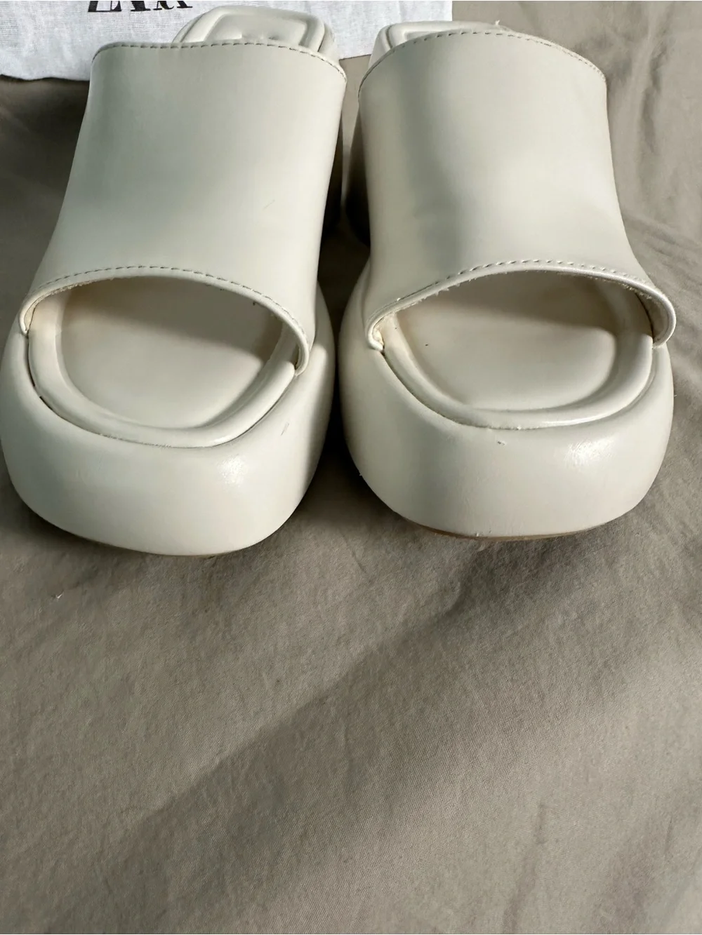 Zara White Platform Slides EU 40